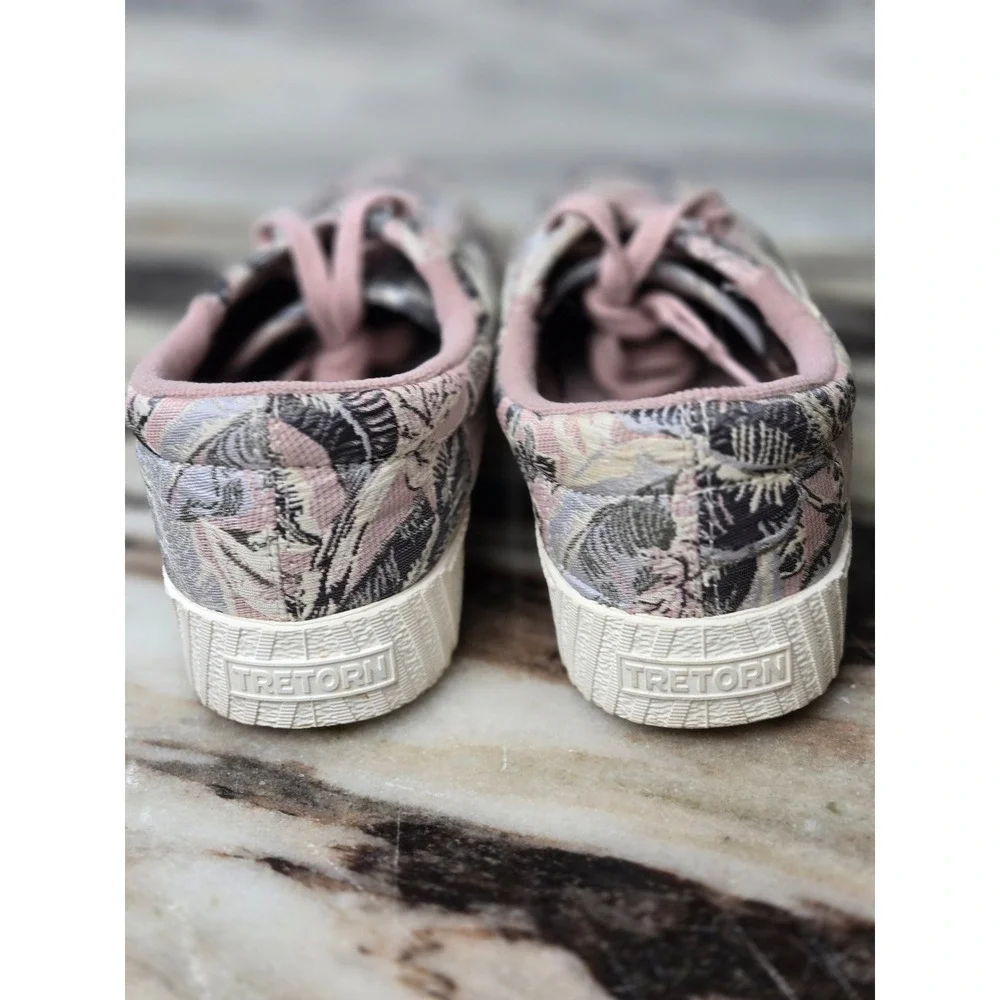 Tretorn Rawlins Pink Jacquard Tapestry Floral Bird Sneakers Low Top Lace‎ Up 6
